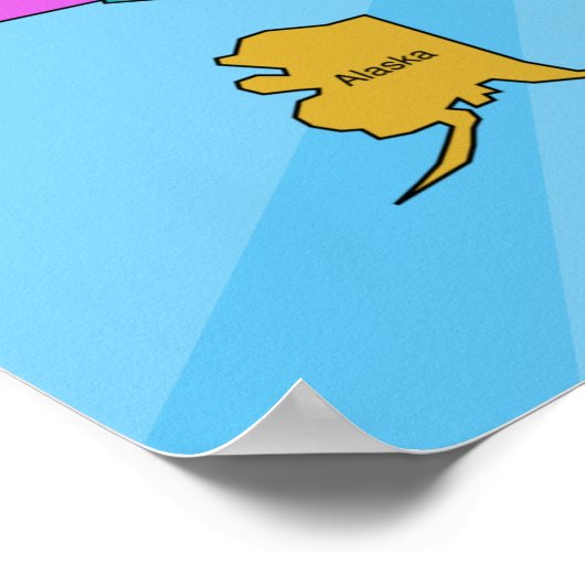 カラフル統一された州図学校ポスター ポスター (角)