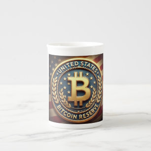 カラフル統一された州Bitcoin予約 ボーンチャイナマグカップ