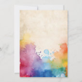 カラフル絵を描おもしろい結婚を 招待状 (裏面)