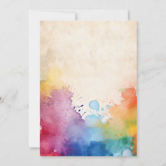 カラフル絵を描おもしろい結婚を 招待状 (裏面)