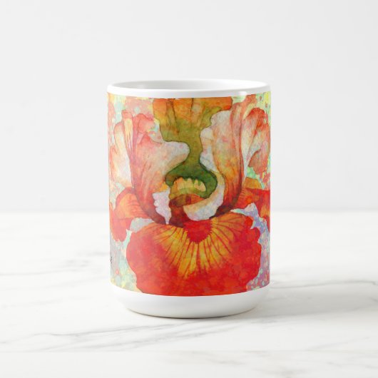 カラフル絵を描のアヤメの添えたマグカップ コーヒーマグカップ (中央)