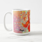 カラフル絵を描のアヤメの添えたマグカップ コーヒーマグカップ (左)