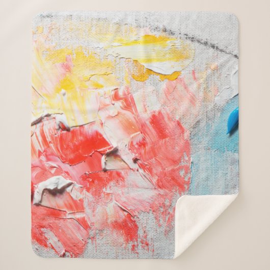 カラフル絵を描の油(キ絵を描上)，ブラシ，線，文字 シェルパブランケット (正面)