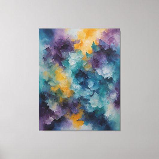 カラフル絵を描の花 キャンバスプリント (正面)