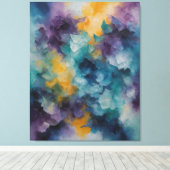 カラフル絵を描の花 キャンバスプリント (インサイチュ (ウッドフロア))