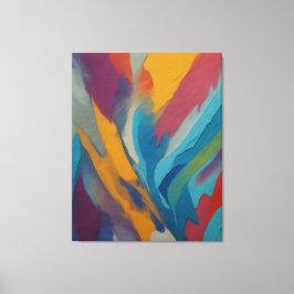 カラフル絵を描の虹 キャンバスプリント