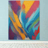 カラフル絵を描の虹 キャンバスプリント (インサイチュ (ウッドフロア))