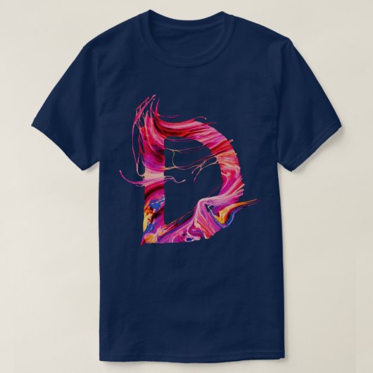 カラフル絵を描イニシャルD Tシャツ (デザイン正面)