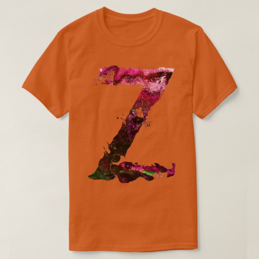 カラフル絵を描イニシャルZ Tシャツ (デザイン正面)