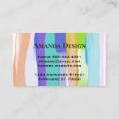 カラフル絵を描ストライプはっきりした芸術的モダン 名刺 (裏面)