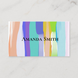 カラフル絵を描ストライプはっきりした芸術的モダン 名刺