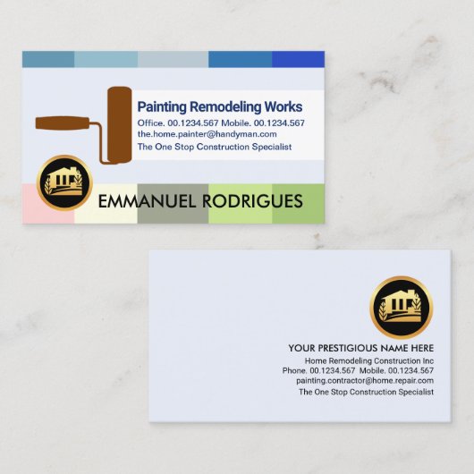 カラフル絵を描ストリップ画家サービス 名刺 (正面/裏面)