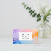 カラフル絵を描スプラッシュ画家・デコレーター画家 名刺 (スタンド正面)