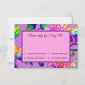 カラフル絵を描ダマスクピンクRSVP 招待状 (正面)