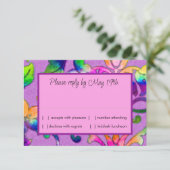 カラフル絵を描ダマスクピンクRSVP 招待状 (スタンド正面)