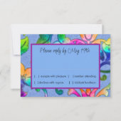 カラフル絵を描ダマスクブルーRSVP 招待状 (正面)