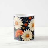 カラフル絵を描デイジー コーヒーマグカップ (中央)
