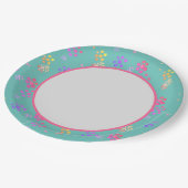 カラフル絵を描ドリップパステルフローラ ペーパープレート (アングル)