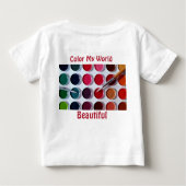 カラフル絵を描パレよくはしゃぐット ベビーTシャツ (裏面)