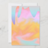 カラフル絵を描パーティードリップレインボー誕生日 招待状 (裏面)