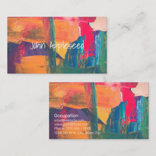 カラフル絵を描プロフェッショナル 名刺 (正面/裏面)