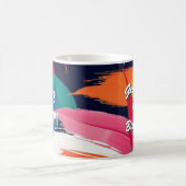 カラフル絵を描モダン効果誕生日カスタム コーヒーマグカップ (中央)