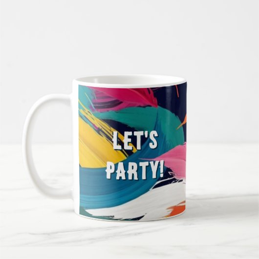 カラフル絵を描モダン効果誕生日カスタム コーヒーマグカップ (左)