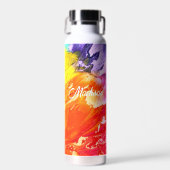 カラフル絵を描モダン名の追加 ウォーターボトル (正面)