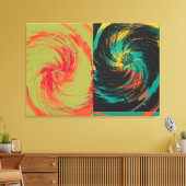 カラフル絵を描ヴィンテージフラワーアートデザイン抽象芸術 キャンバスプリント (インサイチュ (リビング))