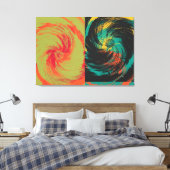 カラフル絵を描ヴィンテージフラワーアートデザイン抽象芸術 キャンバスプリント (インサイチュ (寝室))