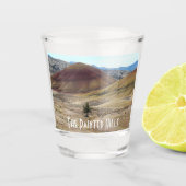 カラフル絵を描丘の写真 ショットグラス (正面)