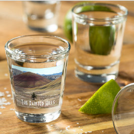 カラフル絵を描丘の写真 ショットグラス