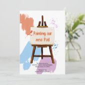 カラフル絵を描例 |アーティストイーゼルおもしろいムービング 案内状 (スタンド正面)