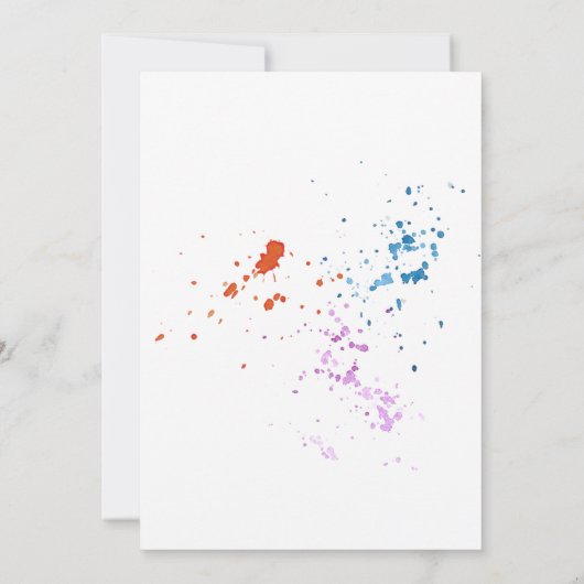 カラフル絵を描例 |アーティストイーゼルおもしろいムービング 案内状 (裏面)