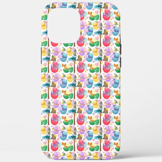 カラフル絵を描恐竜模様 Case-Mate iPhoneケース (裏面)