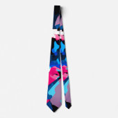 カラフル絵を描抽象芸術と渦巻き ネクタイ (正面)