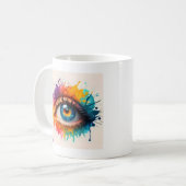 カラフル絵を描抽象芸術アイコーヒーマグ コーヒーマグカップ (正面左)