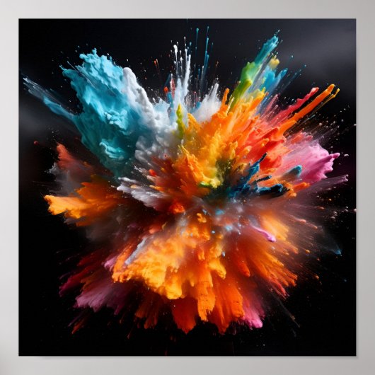 カラフル絵を描抽象芸術爆破ポスター ポスター (正面)