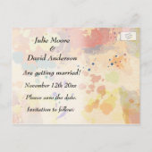 カラフル絵を描抽象芸術・スプラッシュ日付の保存 案内ポストカード (裏面)