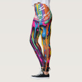 カラフル絵を描抽象芸術・ドライブ(19) レギンス (左)