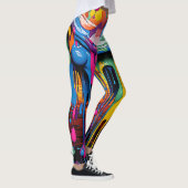 カラフル絵を描抽象芸術・ドライブ(19) レギンス (右)