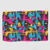 カラフル絵を描抽象芸術・ドライブ(1) ゴルフタオル (横)