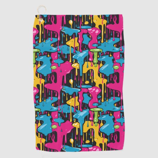 カラフル絵を描抽象芸術・ドライブ(1) ゴルフタオル (正面)