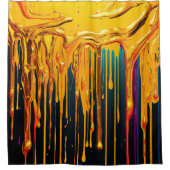 カラフル絵を描抽象芸術・ドライブ(24) シャワーカーテン (正面)