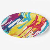 カラフル絵を描抽象芸術・ドライブ(3) ペーパープレート (アングル)