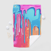 カラフル絵を描抽象芸術・ドライブ(4) ゴルフタオル (インサイチュ)