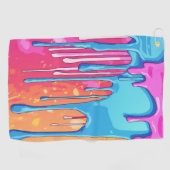 カラフル絵を描抽象芸術・ドライブ(4) ゴルフタオル (横)