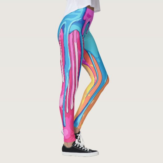 カラフル絵を描抽象芸術・ドライブ(4) レギンス (右)