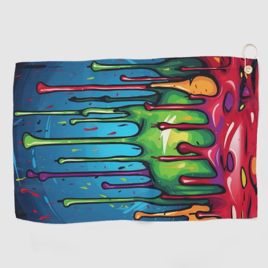 カラフル絵を描抽象芸術・ドライブ(6) ゴルフタオル (横)