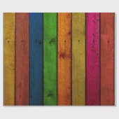 カラフル絵を描木 ラッピングペーパー (フラット)